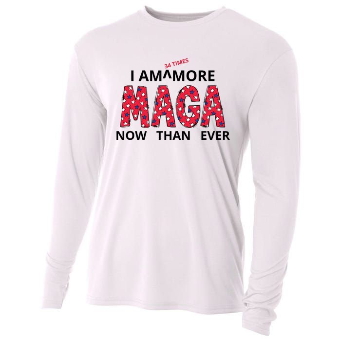 I Am 34 Times More Maga Now Than Ever Apparel Cooling Performance Long Sleeve Crew