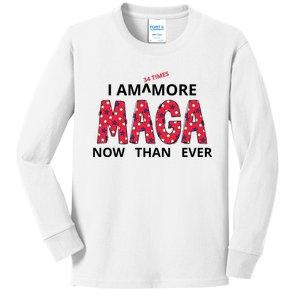 I Am 34 Times More Maga Now Than Ever Apparel Kids Long Sleeve Shirt