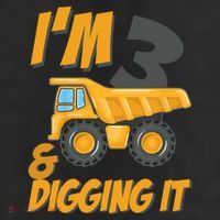 I Am 3 And Digging It Three 3yr 3th Birthday Construction Boy 3 Years Old 7 Panel Mesh Trucker Snapback Hat