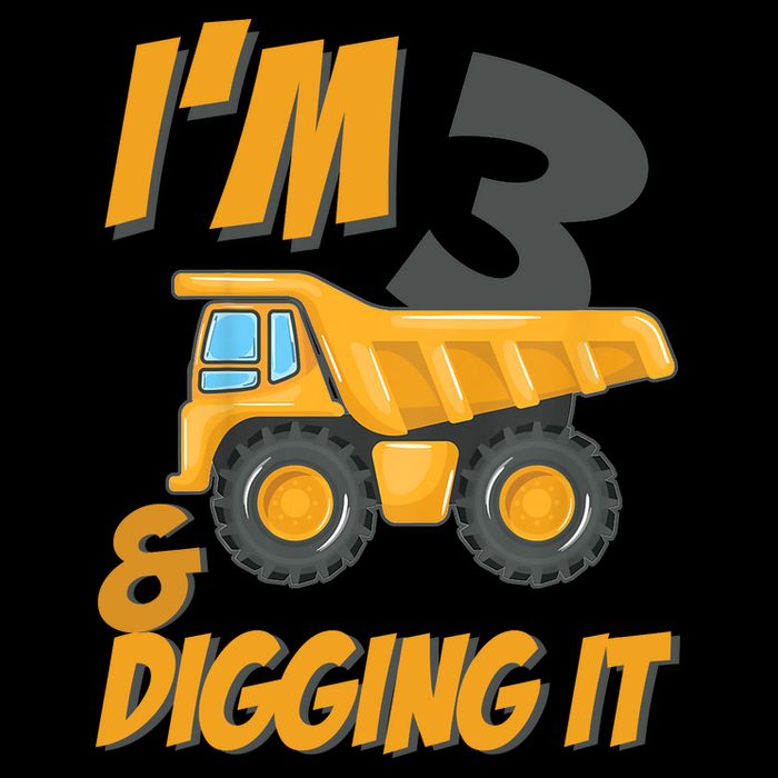 I Am 3 And Digging It Three 3yr 3th Birthday Construction Boy 3 Years Old Flexfit Unipanel Trucker Cap