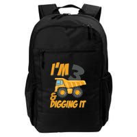 I Am 3 And Digging It Three 3yr 3th Birthday Construction Boy 3 Years Old Backpack