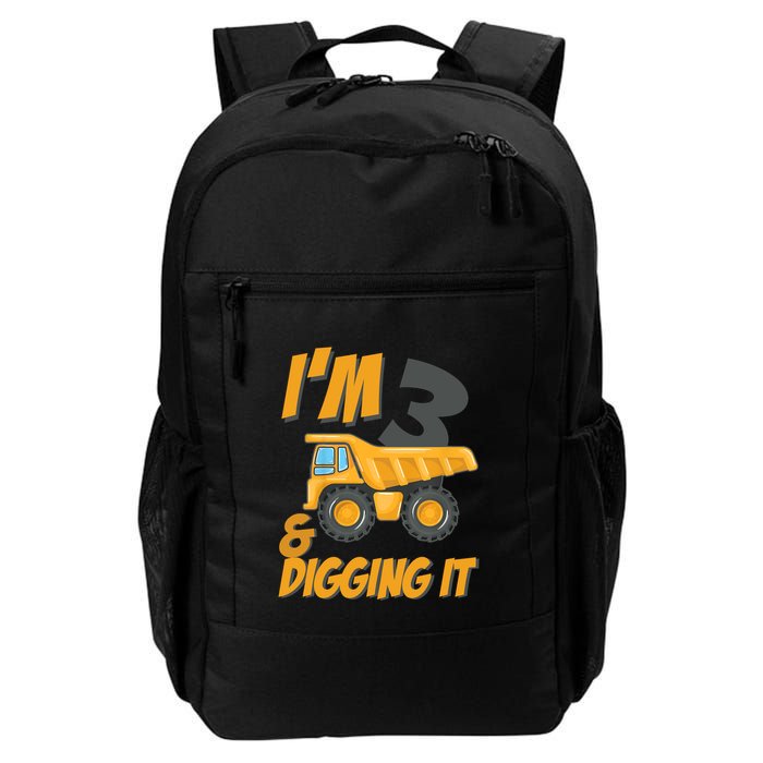 I Am 3 And Digging It Three 3yr 3th Birthday Construction Boy 3 Years Old Backpack