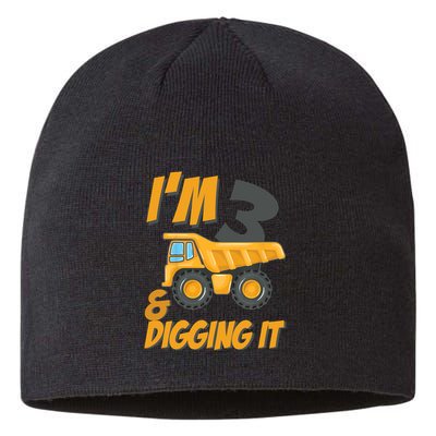 I Am 3 And Digging It Three 3yr 3th Birthday Construction Boy 3 Years Old Sustainable Beanie