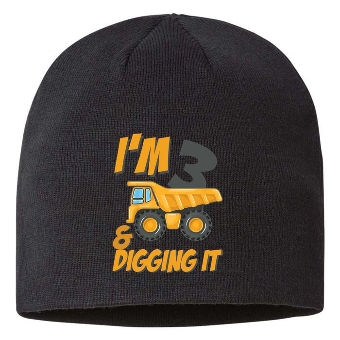 I Am 3 And Digging It Three 3yr 3th Birthday Construction Boy 3 Years Old Sustainable Beanie