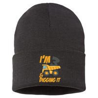 I Am 3 And Digging It Three 3yr 3th Birthday Construction Boy 3 Years Old Sustainable Knit Beanie