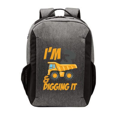 I Am 3 And Digging It Three 3yr 3th Birthday Construction Boy 3 Years Old Vector Backpack