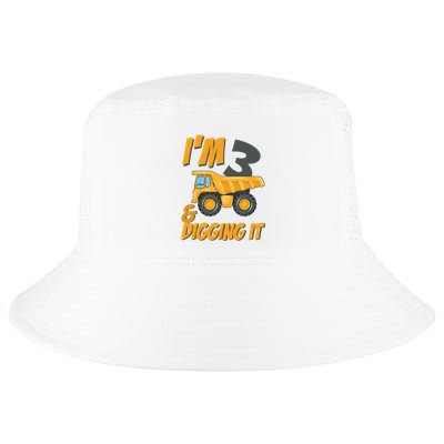 I Am 3 And Digging It Three 3yr 3th Birthday Construction Boy 3 Years Old Cool Comfort Performance Bucket Hat