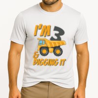 I Am 3 And Digging It Three 3yr 3th Birthday Construction Boy 3 Years Old Performance Shirt