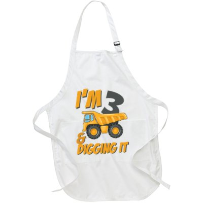 I Am 3 And Digging It Three 3yr 3th Birthday Construction Boy 3 Years Old Apron
