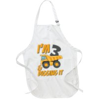 I Am 3 And Digging It Three 3yr 3th Birthday Construction Boy 3 Years Old Apron