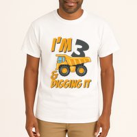 I Am 3 And Digging It Three 3yr 3th Birthday Construction Boy 3 Years Old Tall T-Shirt