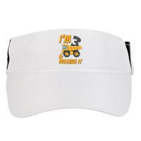 I Am 3 And Digging It Three 3yr 3th Birthday Construction Boy 3 Years Old Adult Drive Performance Visor