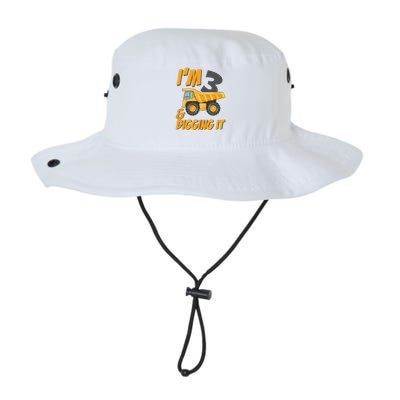 I Am 3 And Digging It Three 3yr 3th Birthday Construction Boy 3 Years Old Bucket Hat