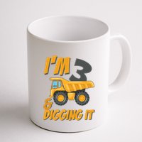 I Am 3 And Digging It Three 3yr 3th Birthday Construction Boy 3 Years Old Mug