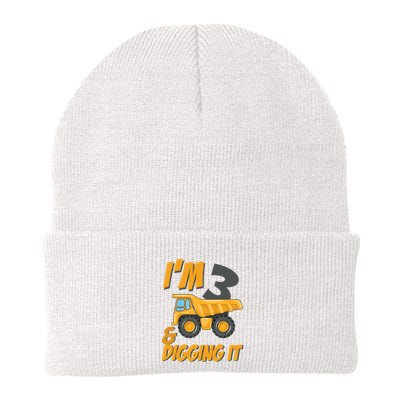 I Am 3 And Digging It Three 3yr 3th Birthday Construction Boy 3 Years Old Beanie