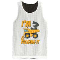 I Am 3 And Digging It Three 3yr 3th Birthday Construction Boy 3 Years Old Mesh Reversible Basketball Jersey Tank