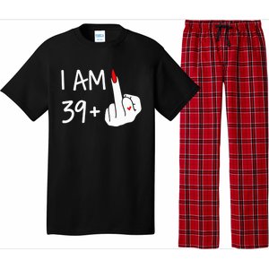 I Am 39 Plus 1 Middle Finger 40th Birthday Wo Mothers Day Pajama Set