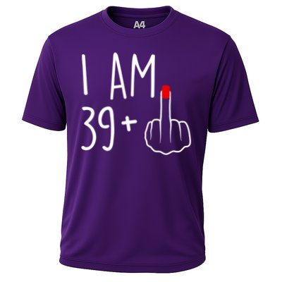 I Am 39 Plus 1 Middle Finger For A 40th Birthday For Women Cooling Performance Crew T-Shirt