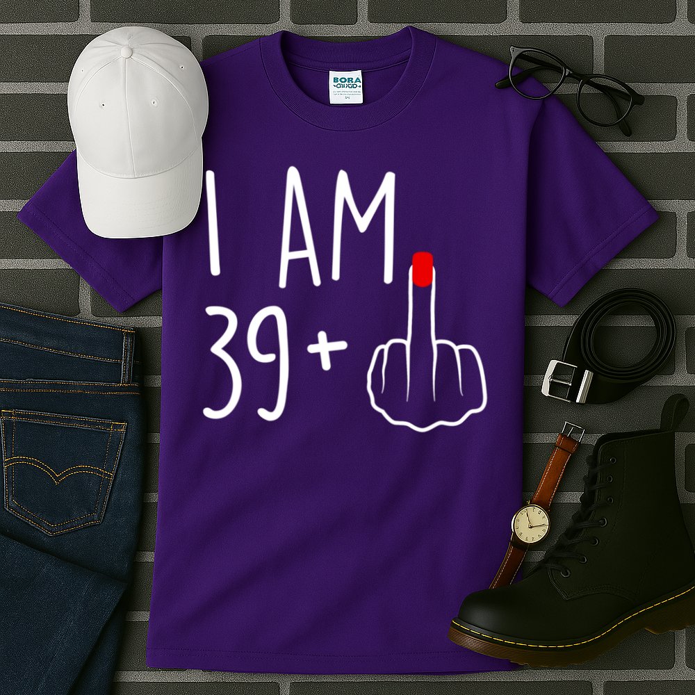 I Am 39 Plus 1 Middle Finger For A 40th Birthday For Women Tall T-Shirt