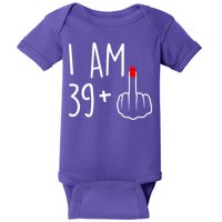 I Am 39 Plus 1 Middle Finger For A 40th Birthday For Women Baby Bodysuit