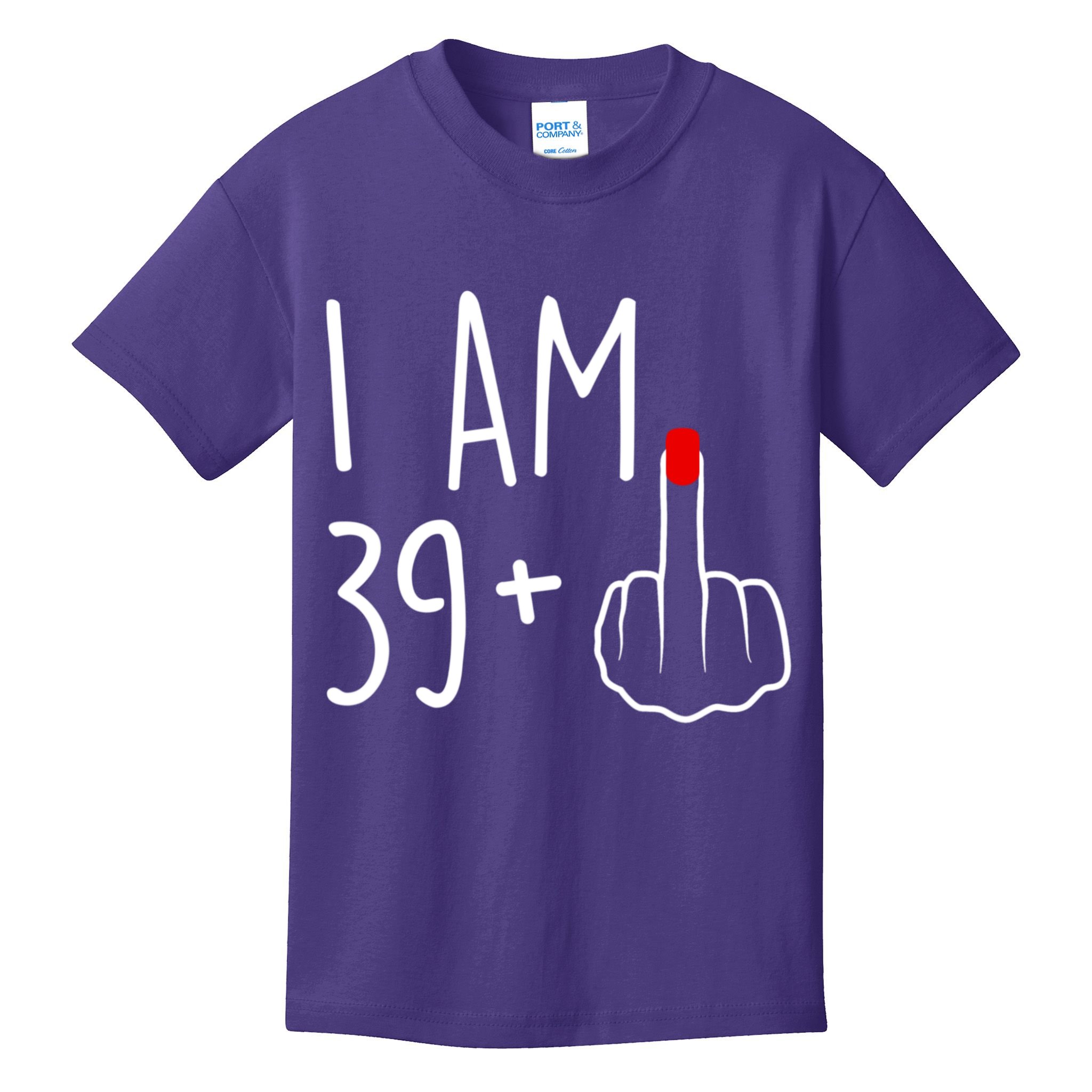 I Am 39 Plus 1 Middle Finger For A 40th Birthday For Women Kids T-Shirt
