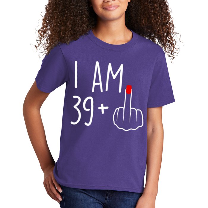 I Am 39 Plus 1 Middle Finger For A 40th Birthday For Women Kids T-Shirt