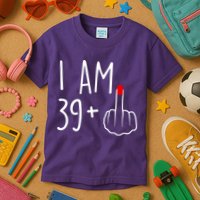 I Am 39 Plus 1 Middle Finger For A 40th Birthday For Women Kids T-Shirt