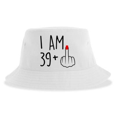 I Am 39 Plus 1 Middle Finger For A 40th Birthday For Women Sustainable Bucket Hat