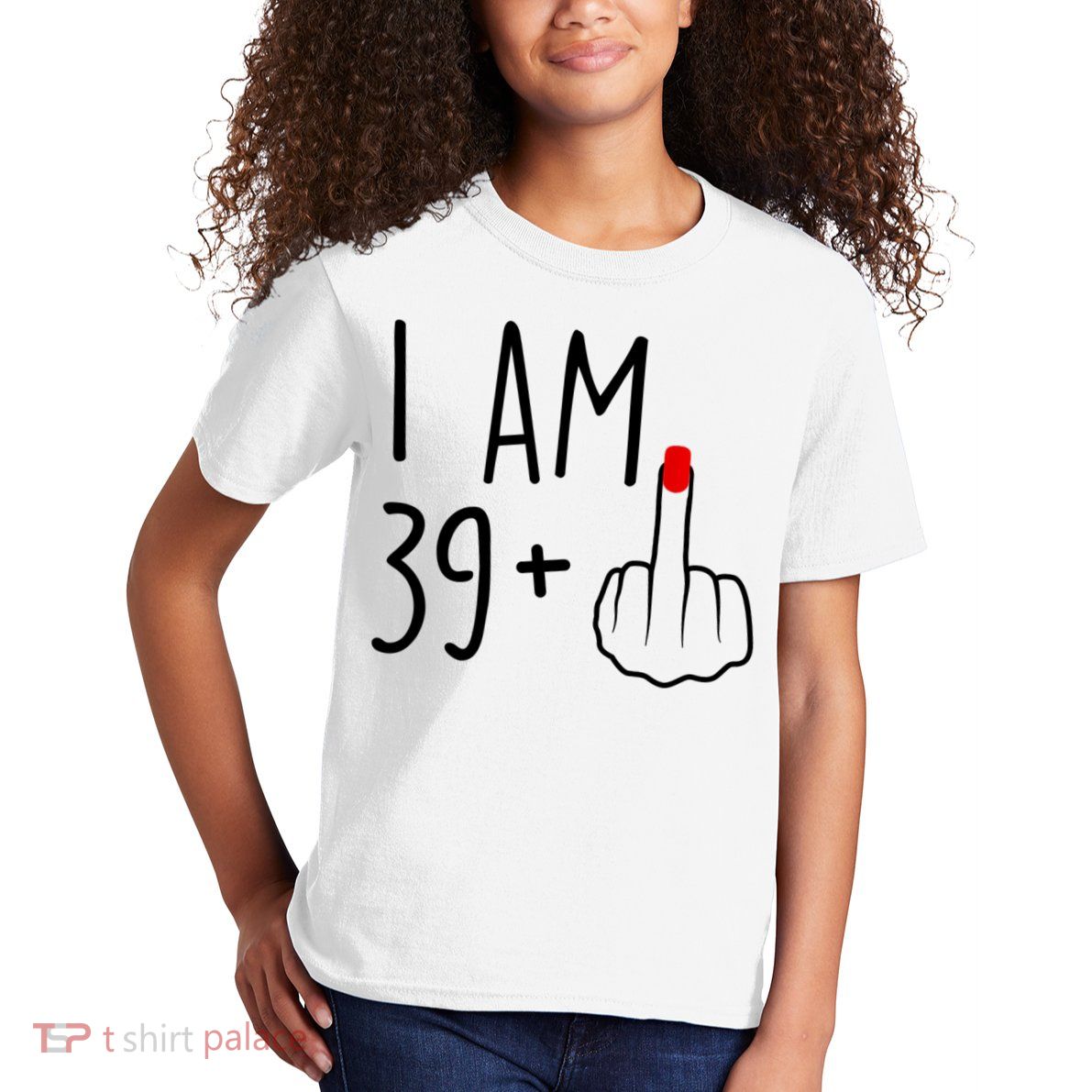I Am 39 Plus 1 Middle Finger For A 40th Birthday For Women Kids T-Shirt