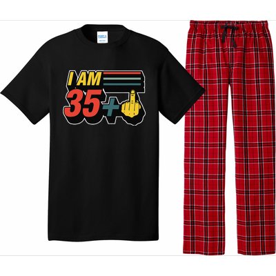 I Am 35 Plus Middle Finger Funny 36th Birthday Joke Gift Set Pajama Set