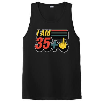 I Am 35 Plus Middle Finger Funny 36th Birthday Joke Gift Set PosiCharge Competitor Tank