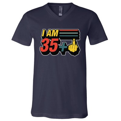 I Am 35 Plus Middle Finger Funny 36th Birthday Joke Gift Set V-Neck T-Shirt