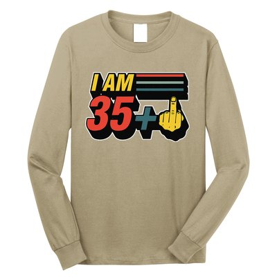 I Am 35 Plus Middle Finger Funny 36th Birthday Joke Gift Set Long Sleeve Shirt