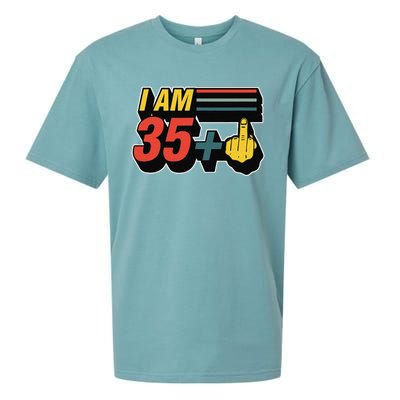 I Am 35 Plus Middle Finger Funny 36th Birthday Joke Gift Set Sueded Cloud Jersey T-Shirt