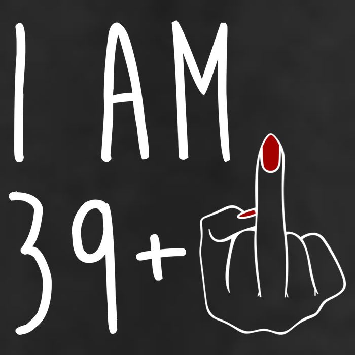 I Am 39 Plus Middle Finger Funny 40th Birthday 7 Panel Mesh Trucker Snapback Hat