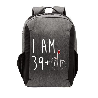I Am 39 Plus Middle Finger Funny 40th Birthday Vector Backpack