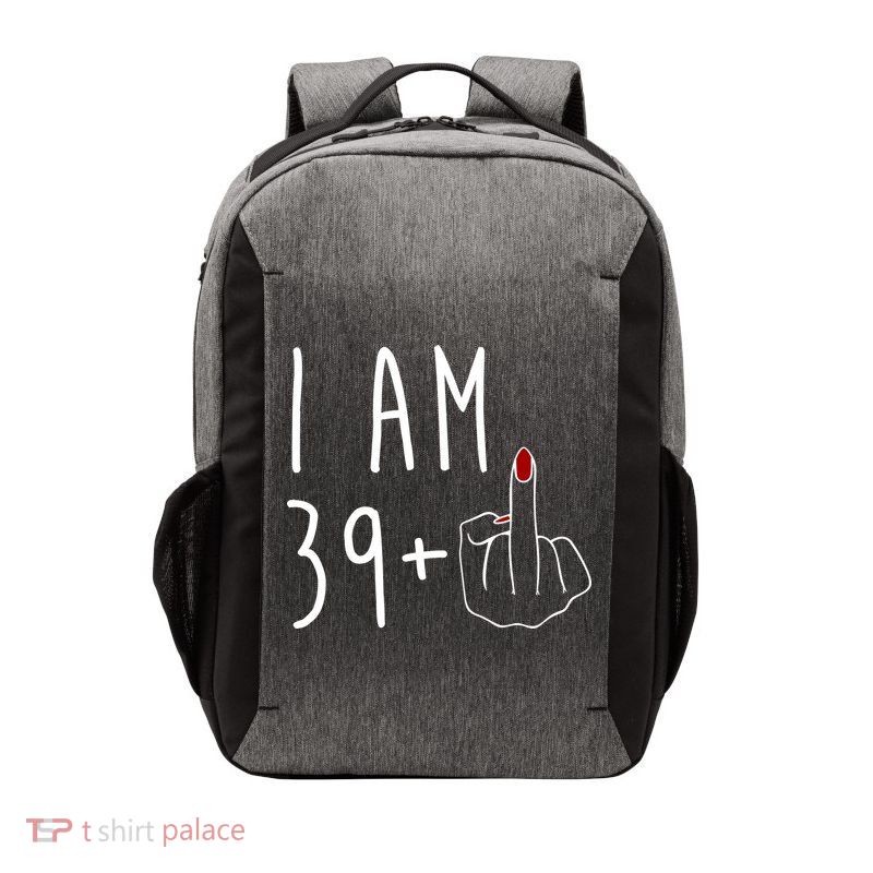 I Am 39 Plus Middle Finger Funny 40th Birthday Vector Backpack