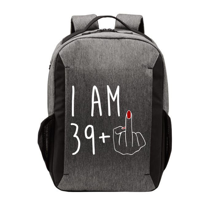 I Am 39 Plus Middle Finger Funny 40th Birthday Vector Backpack