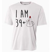 I Am 39 Plus Middle Finger Funny 40th Birthday Cooling Performance Crew T-Shirt