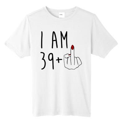 I Am 39 Plus Middle Finger Funny 40th Birthday Tall Fusion ChromaSoft Performance T-Shirt