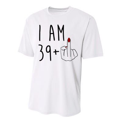 I Am 39 Plus Middle Finger Funny 40th Birthday Performance Sprint T-Shirt