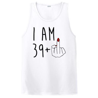 I Am 39 Plus Middle Finger Funny 40th Birthday PosiCharge Competitor Tank