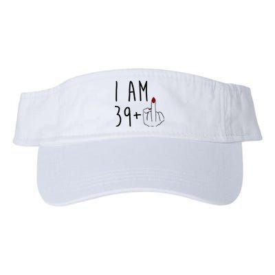 I Am 39 Plus Middle Finger Funny 40th Birthday Valucap Bio-Washed Visor