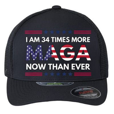 I Am 34 Times More Maga Now Than Ever Trump Supporters Flexfit Unipanel Trucker Cap