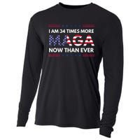 I Am 34 Times More Maga Now Than Ever Trump Supporters Cooling Performance Long Sleeve Crew