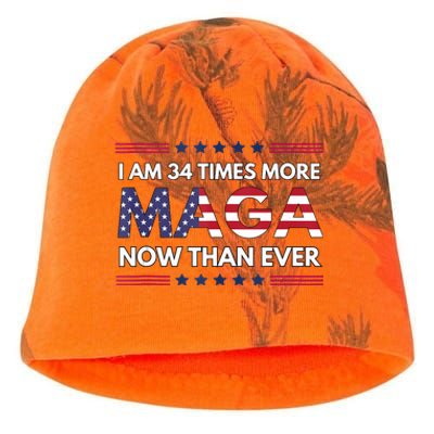 I Am 34 Times More Maga Now Than Ever Trump Supporters Kati - Camo Knit Beanie