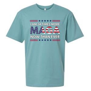 I Am 34 Times More Maga Now Than Ever Trump Supporters Sueded Cloud Jersey T-Shirt