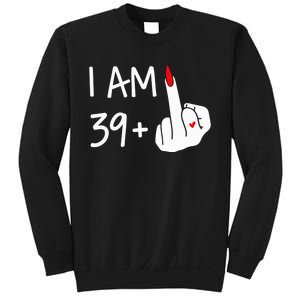 I Am 39 Plus 1 Middle Finger 40th Birthday Wo Mothers Day Sweatshirt