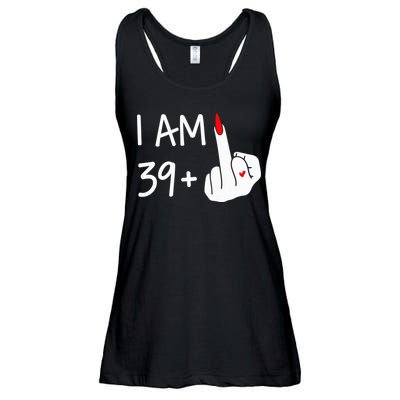 I Am 39 Plus 1 Middle Finger 40th Birthday Wo Mothers Day Ladies Essential Flowy Tank
