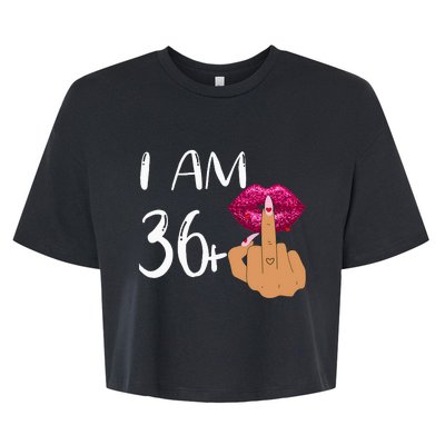 I Am 36 Plus 1 Middle Finger For A 37th Birthday Bella+Canvas Jersey Crop Tee